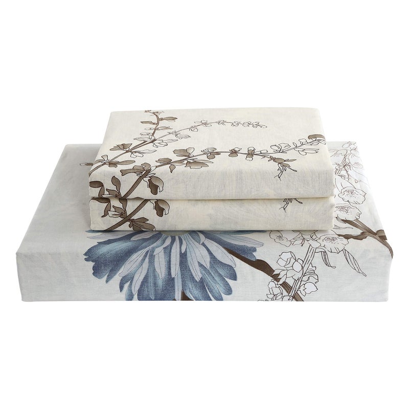 Swanson Beddings Daisy Silhouette Reversible Floral Print 3-Piece 100% Cotton Bedding Set: Duvet Cover and Two Pillow Shams (Queen) (Comforter is NOT Included) - Image 3